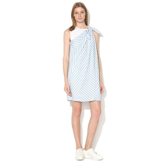 SPORTMAX CODE COBEA BLUE STRIPE POPLIN DRESS - Picture 1 of 7